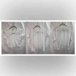 Women’s Size M White Tee Bundle Topshop Lake Gymshark Basic T-Shirt Lot 3